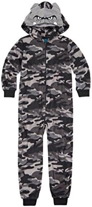 Jellifish Kids - Micro-Fleece Pajama Sleepers for Boys bulldog Camo