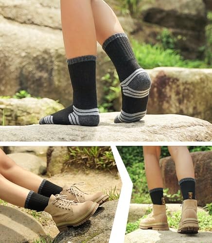 SDBING Merino Wool Hiking Socks for Kids Warm Cushion and Durable