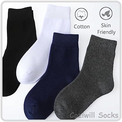 Coziwill Boys Girls 6 Pair Breathable Crew Socks