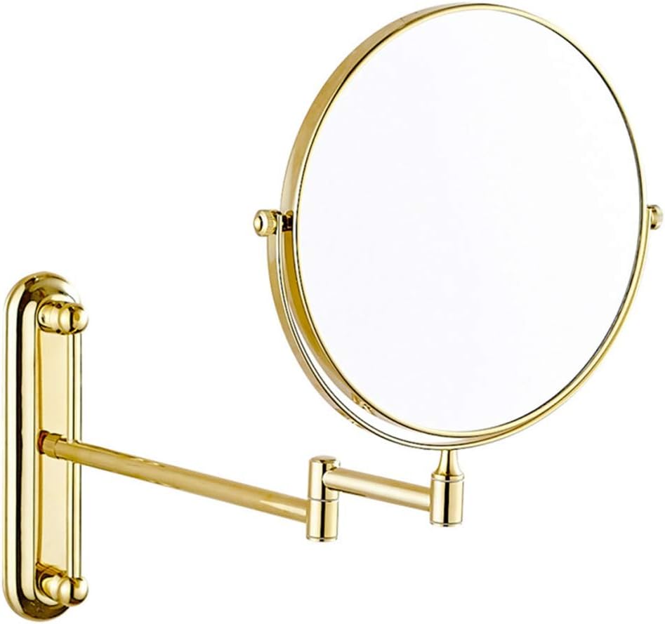 Gold Double-Sided Vanity Mirror with 3x Zoom