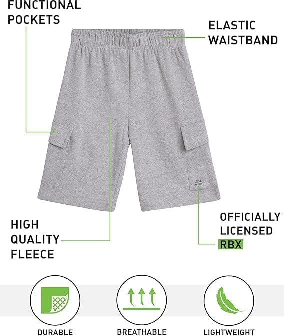 RBX Boys Active Shorts Premium Performance Fleece