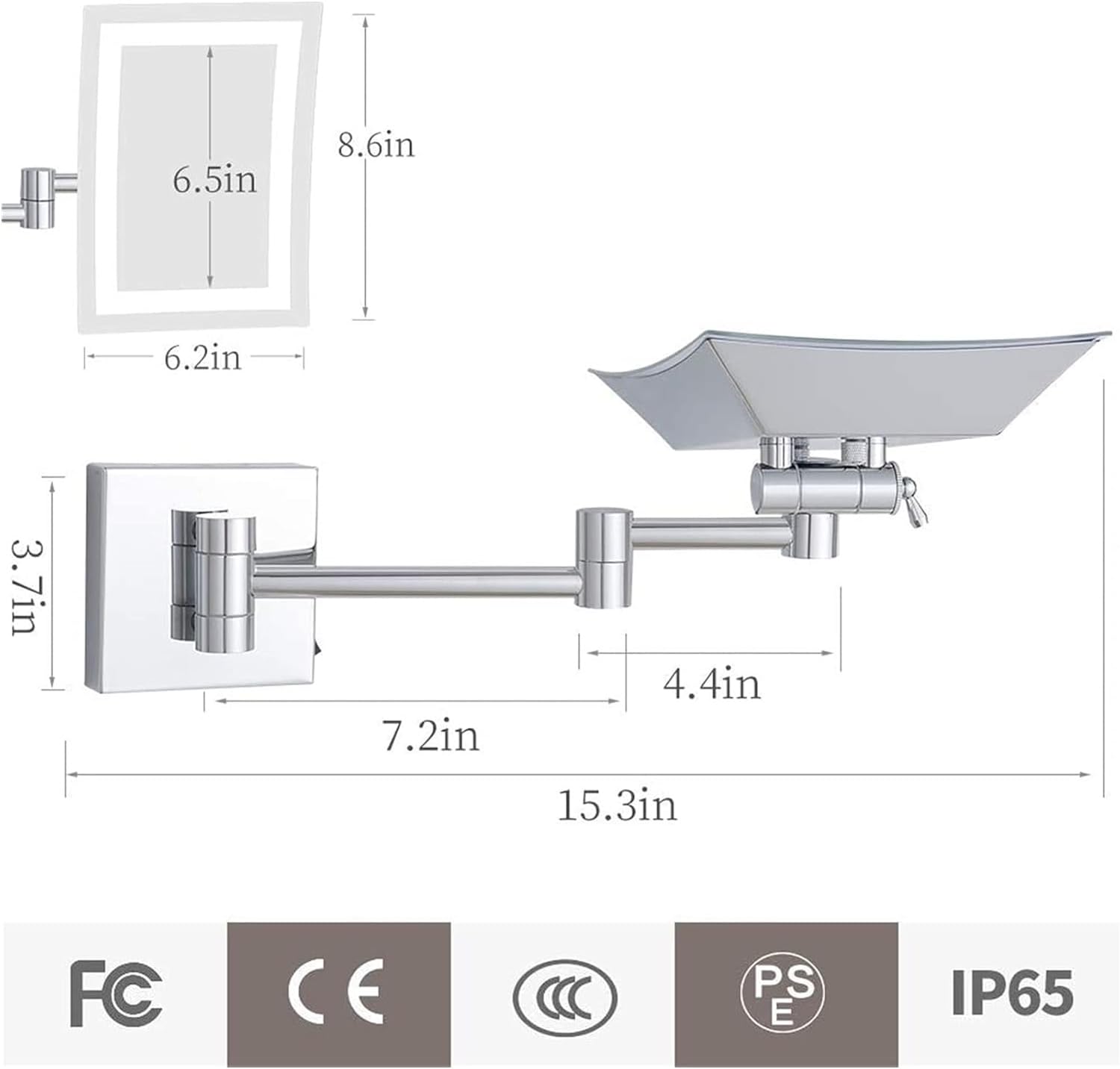 Versatile Lighted Makeup Mirror for Home Bathroom