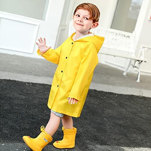 Amivoo Kids Yellow Rain Jacket - Waterproof Comfy for Boys Girls