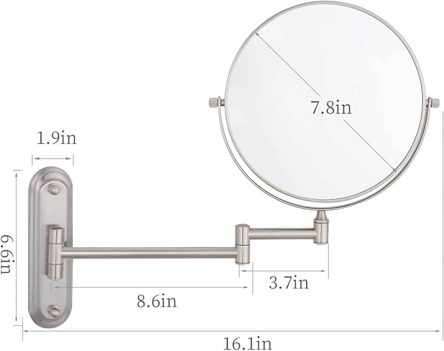 Double-Sided 8-inch Makeshift Mirror
