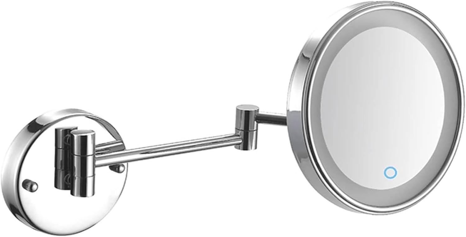 Wall-Mounted Lighted Makeup Mirror Chrome LED