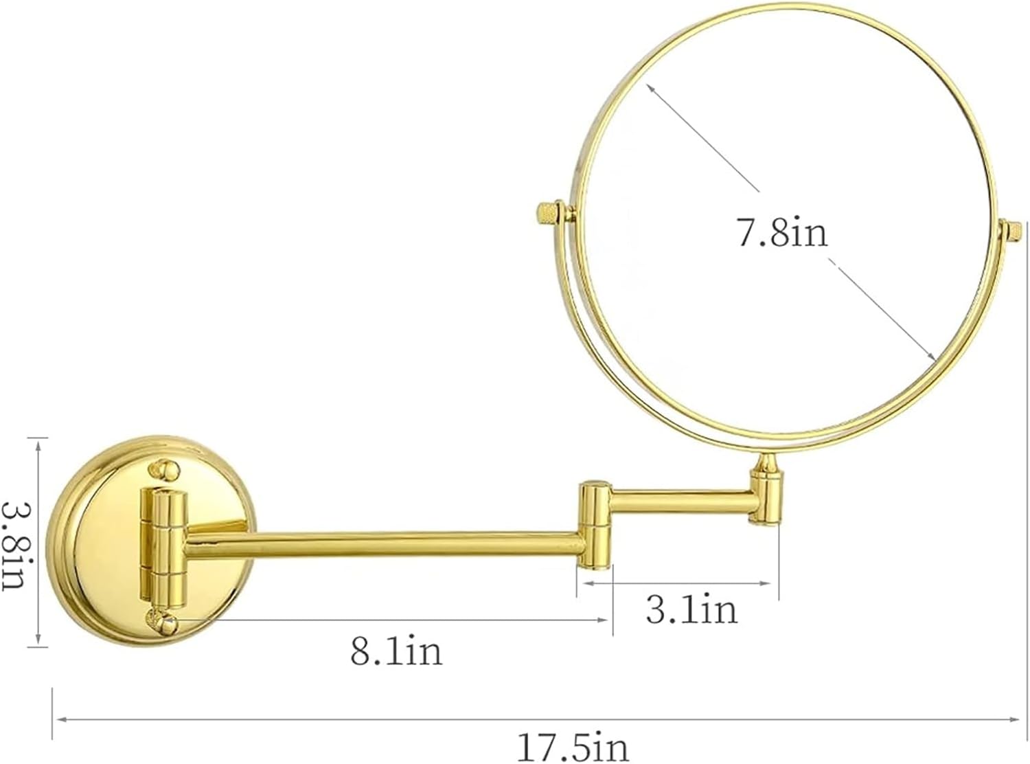 Ergonomic Wall-Mounted Lighted Makeup Mirror