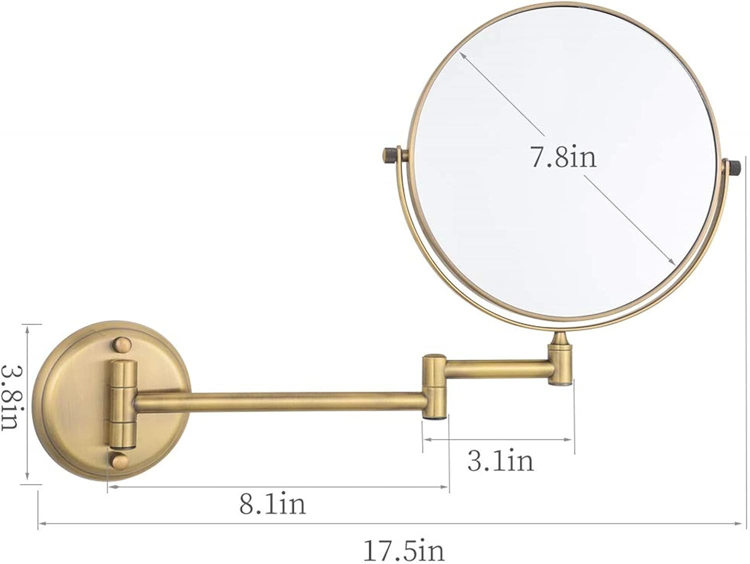 OGRAFF 8-inch Double-Sided Make-up Shaving Magnifying Mirror