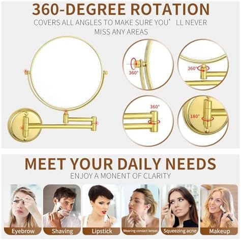 Ergonomic Wall-Mounted Lighted Makeup Mirror