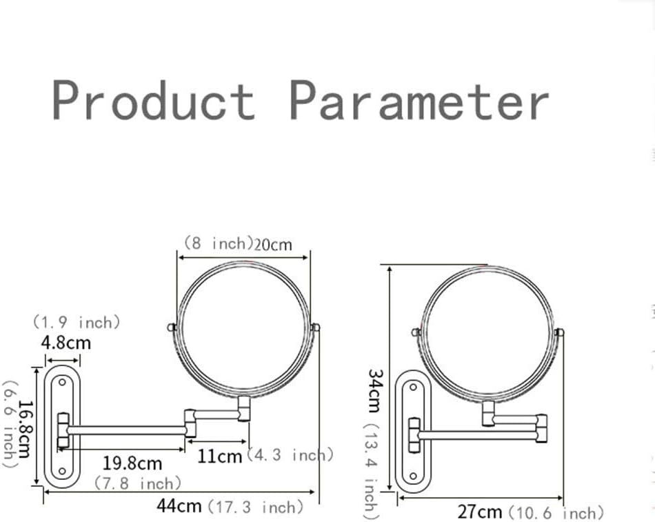 Magnifying Vanity Mirror with Extendable Arm