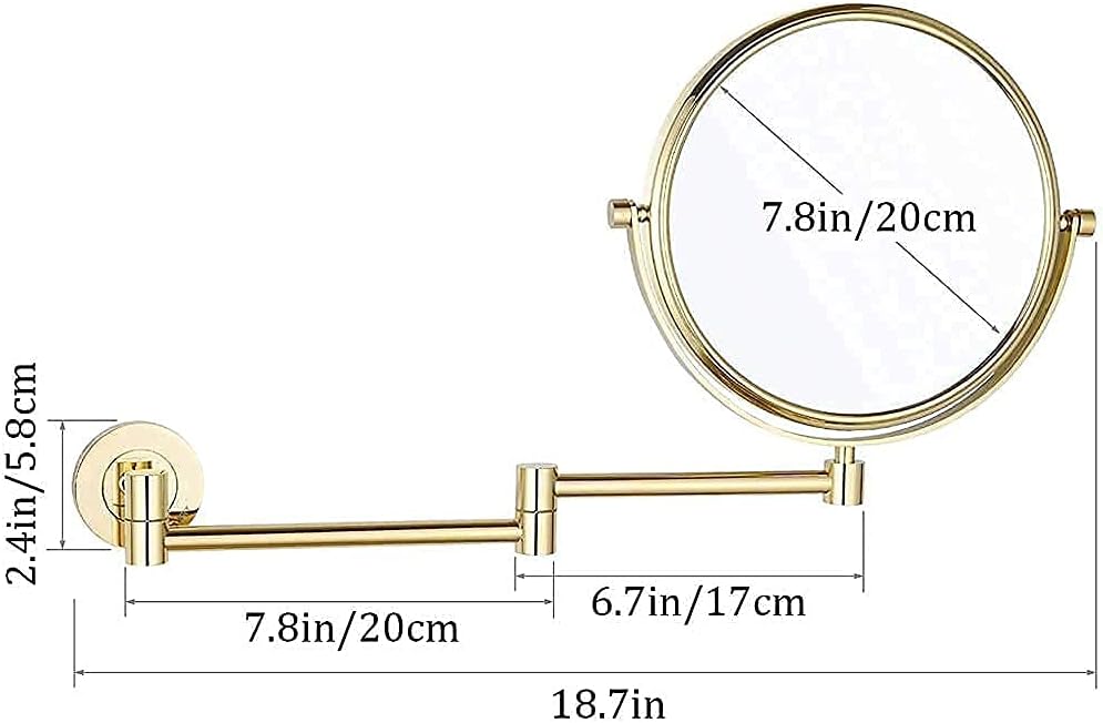 Double-Sided 10X Magnifying Mirror for Makeup Shaving