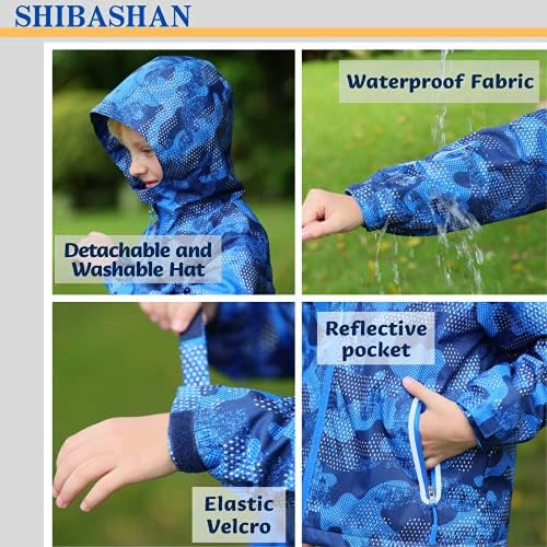 Boys Girls Waterproof Jacket Windbreaker for Rain Protection