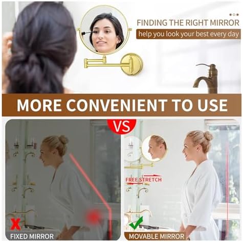 Ergonomic Wall-Mounted Lighted Makeup Mirror