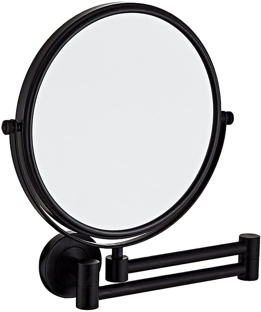 Vanity Mirror with 10X Magnification Double-Sided Wall-Mounted Black