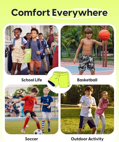 MaamMagic Boys 1-Piece Performance Running Shorts