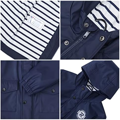 RokkaRolla Boys Waterproof Rain Jacket Toddler Boys Hoodie