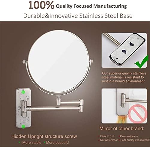 Double Sided Shaving Mirror with Magnifying Glass Wall-Mounted