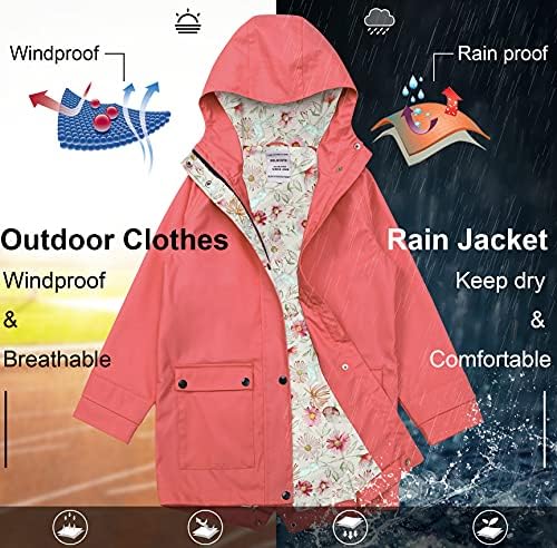 Kids Waterproof Rain Jacket for Boys Girls