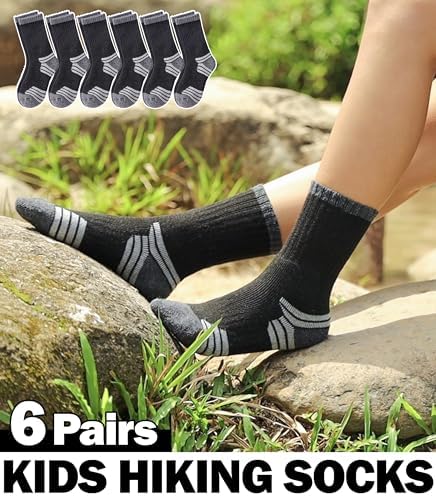 SDBING Merino Wool Hiking Socks for Kids Warm Cushion and Durable