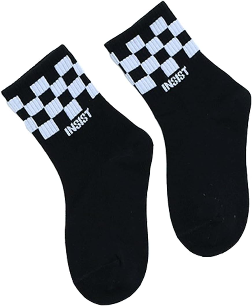 Comfy Checkered Cotton Socks for Kids