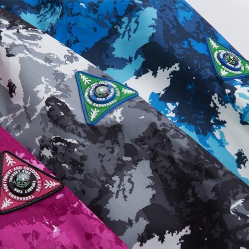 Mallimoda Kids Rain Jacket Lightweight Waterproof Hooded Windbreaker for Boys and Girls