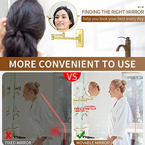 OGRAFF Wall Mounted Makeup Mirror Extendable Double Sided