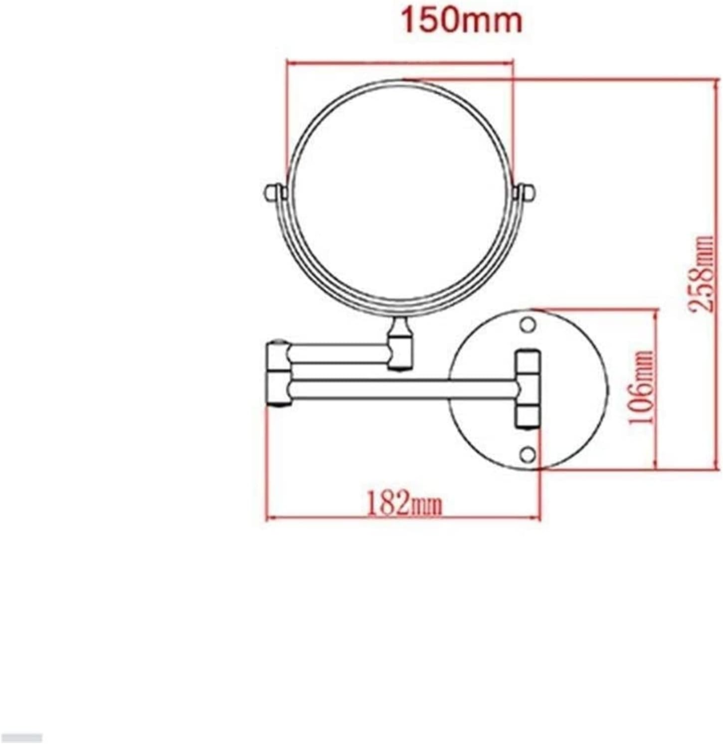 Elegant Wall-Mounted Makeup Mirror with 5x Magnification