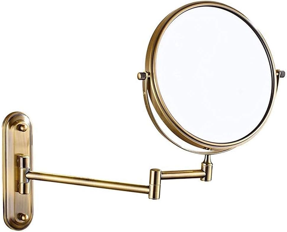Adjustable dual-sided 8-inch vanity mirror