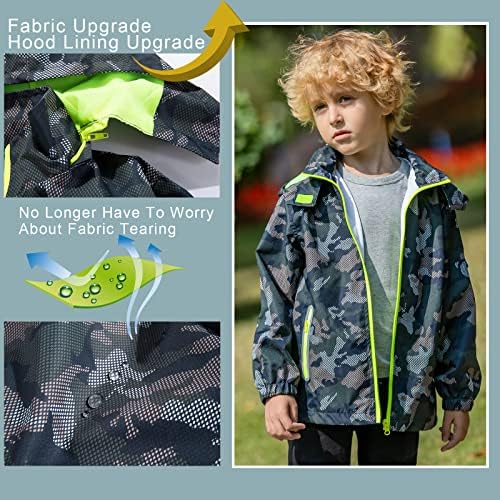 Waterproof Hooded Jacket for Kids Dinosaur Raincoat
