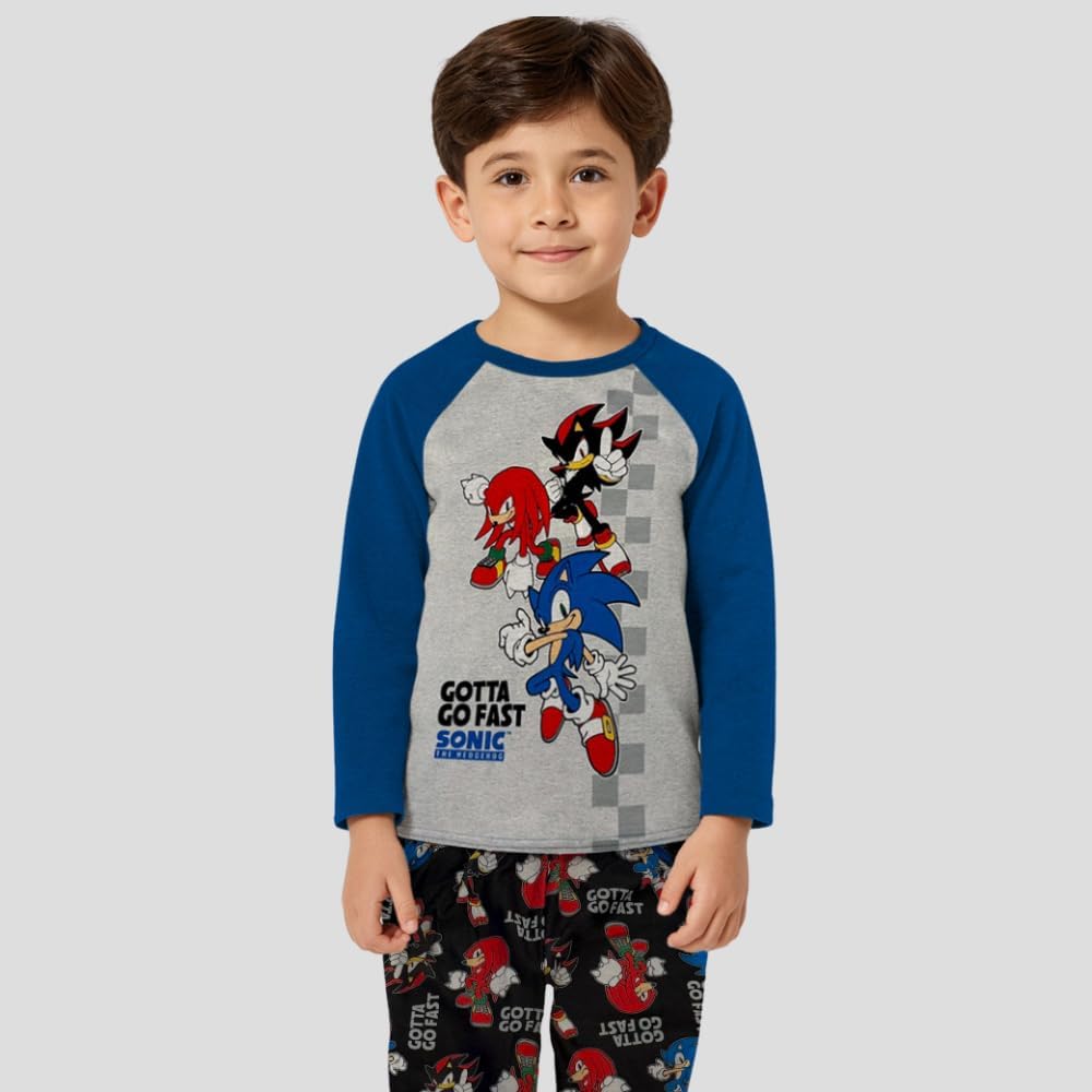Adorable Sonic The Hedgehog Boys Pajama Set - 2 Piece Sleepwear