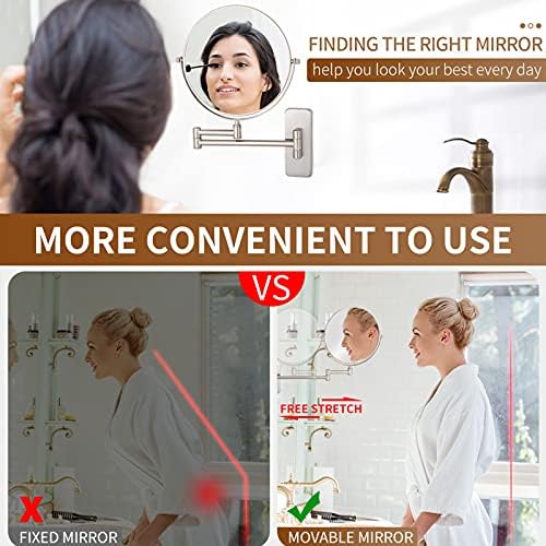 Double Sided Shaving Mirror with Magnifying Glass Wall-Mounted