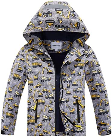 Boys Lightweight Waterproof Hooded Fleece Raincoat