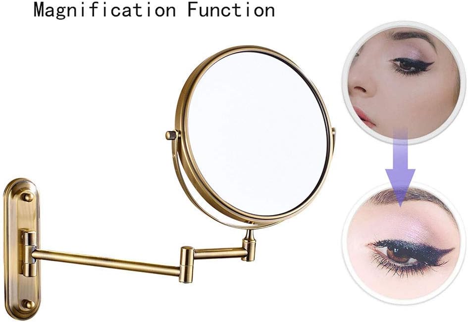 68-Inch Wall-Mounted Makeup Mirror with Magnification and Swivel