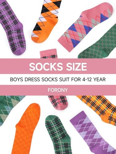 Anti Stink Solid Combed Cotton Dress Socks for Boys 6-8 Years