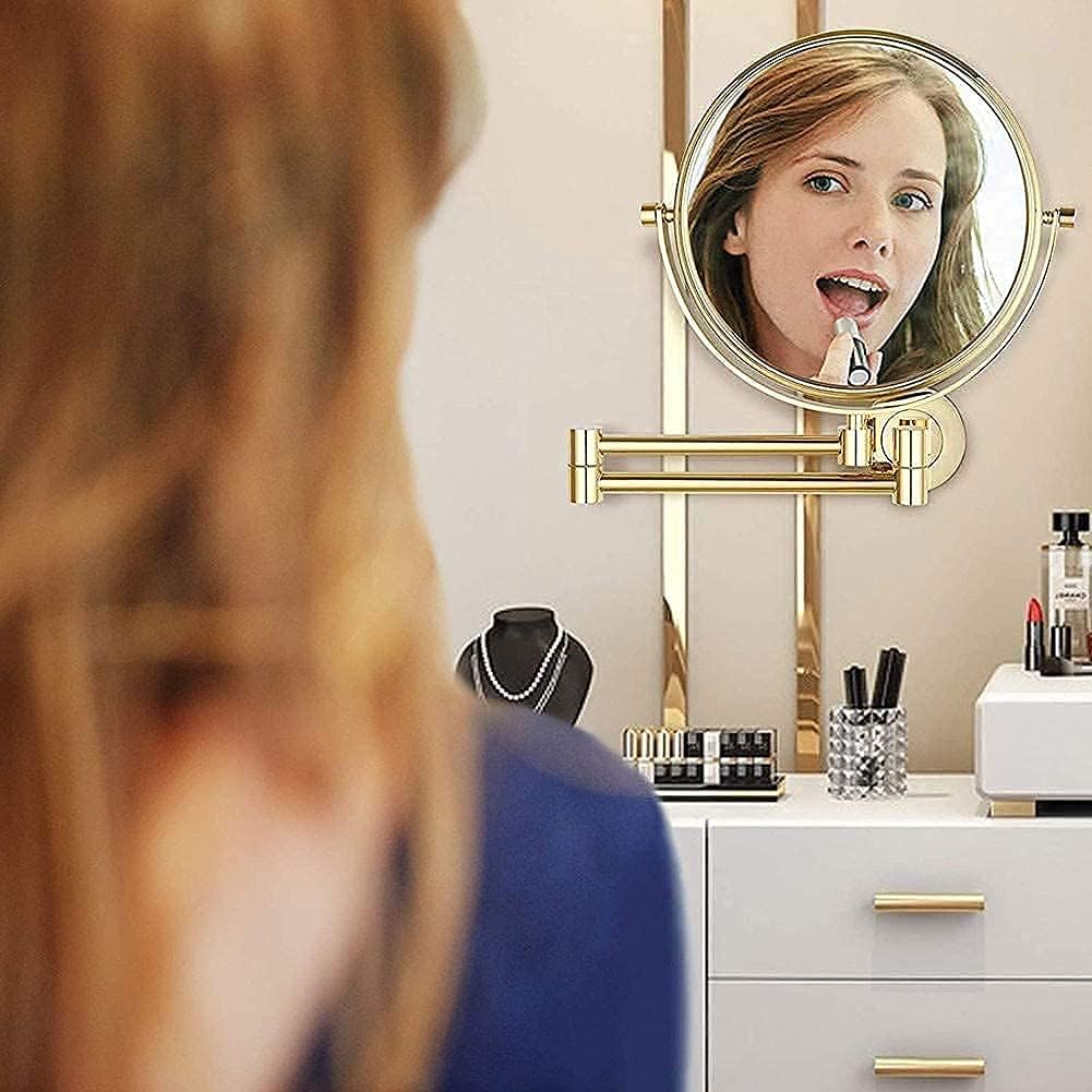 Double-Sided 10X Magnifying Mirror for Makeup Shaving