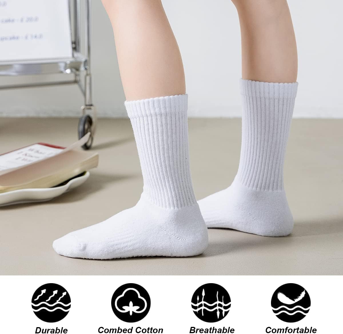 Marchare Boys Socks Kids Cushioned Crew Socks