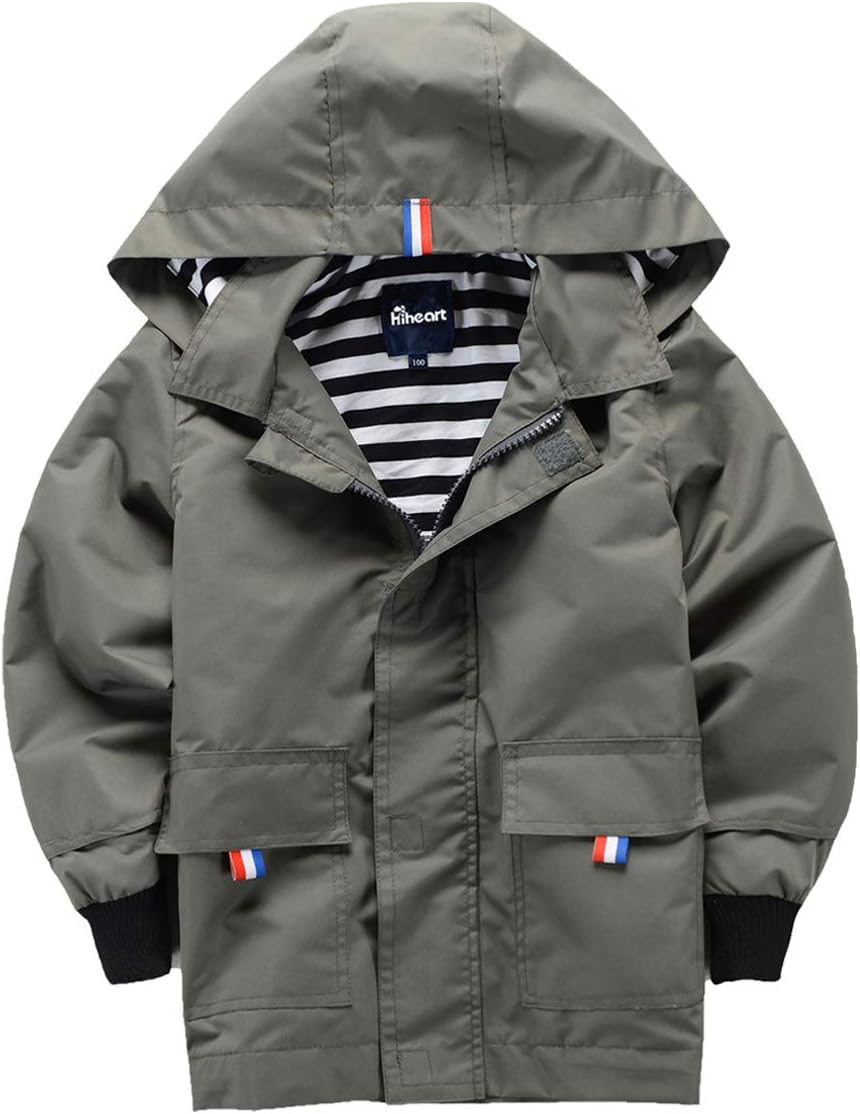 Hiheart Boys Girls Waterproof Hooded Jacket