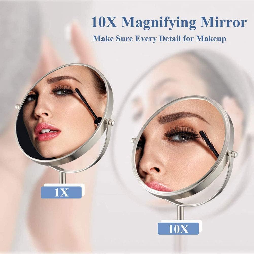 GALSOR 3X Magnification LED Wall Mount Makeup Mirror with 360 Degree Swivel