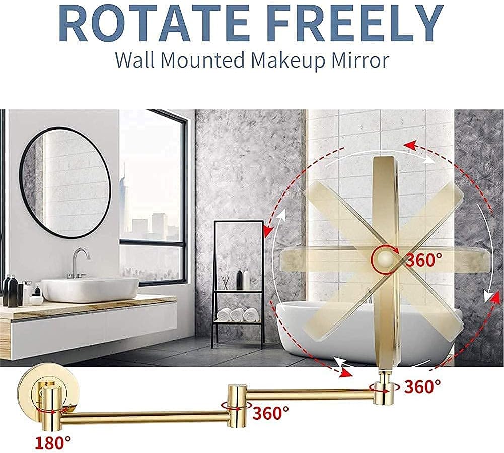 Double-Sided 10X Magnifying Mirror for Makeup Shaving