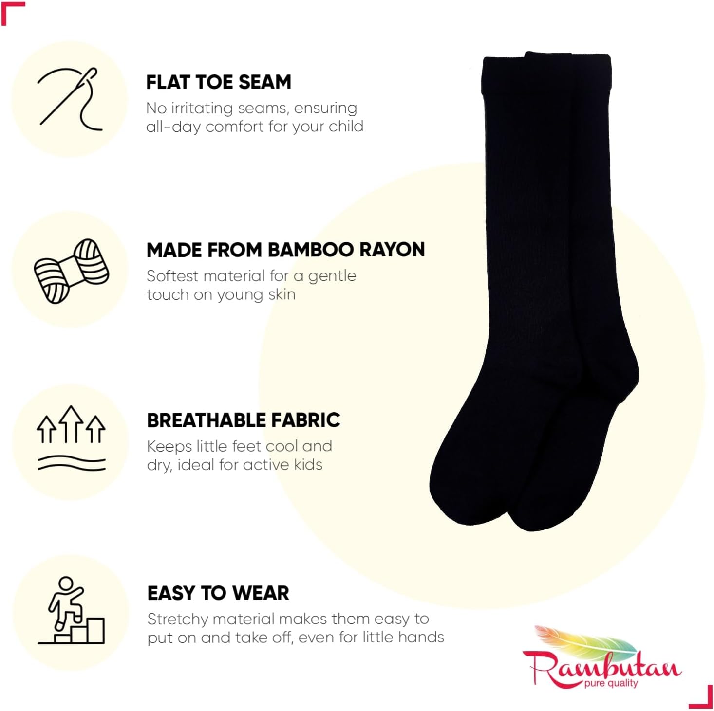 Rambutan Kids Rayon Calf Socks