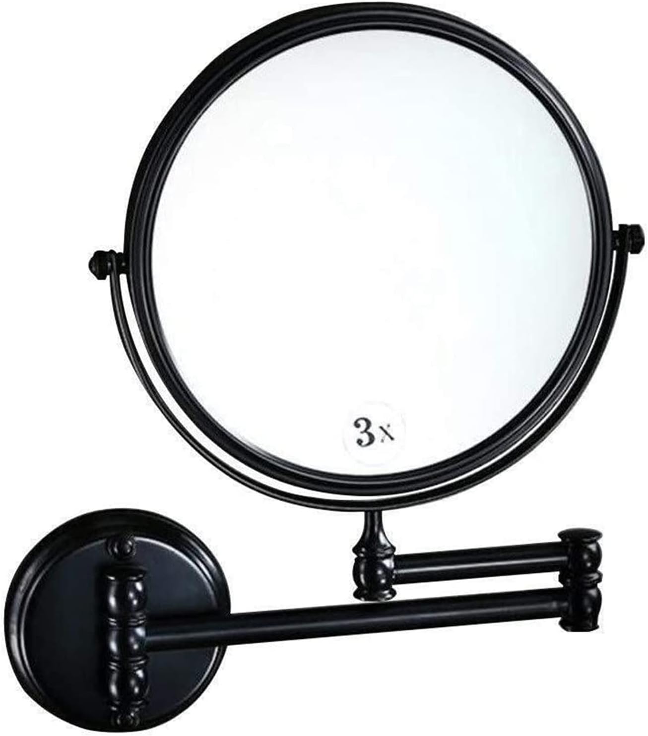 Sturdy Wall-Mounted Makeup Mirror with 360 Rotation and Flexible Arm