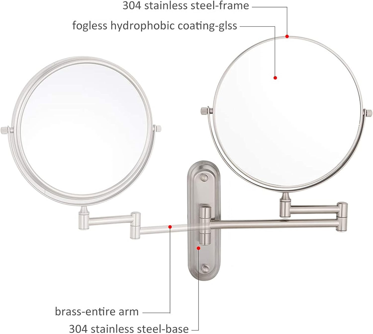 Double-Sided 8-inch Makeshift Mirror