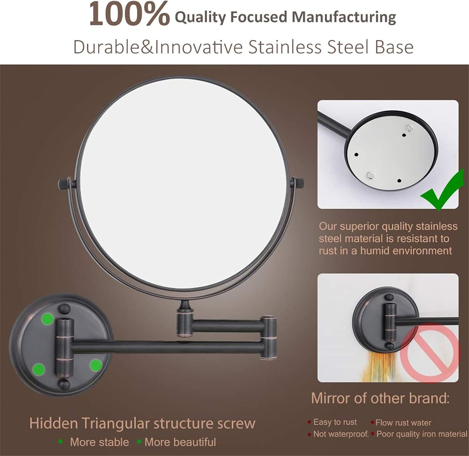 OGRAFF Wall Mounted Makeup Mirror