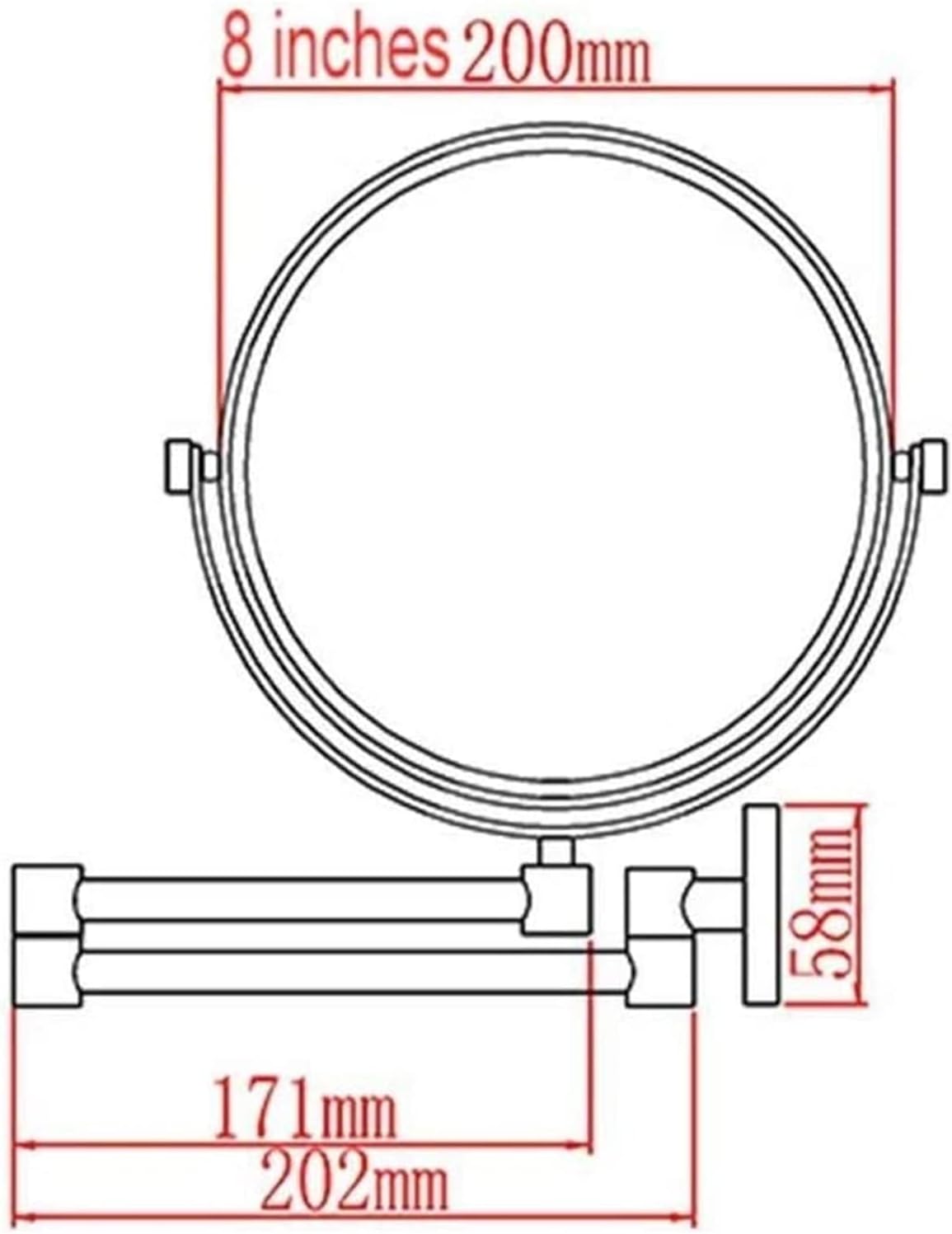 Adjustable Wall-Mounted Makeup Mirror
