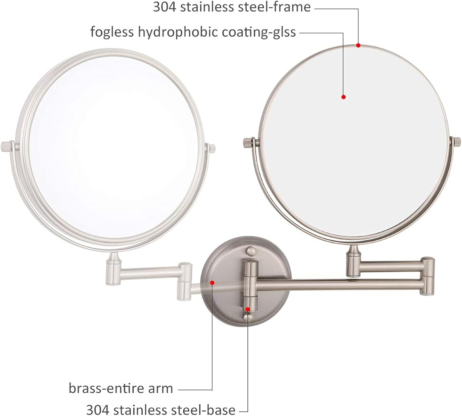 Omatica - 8-Inch Double Sided Magnifying Mirror