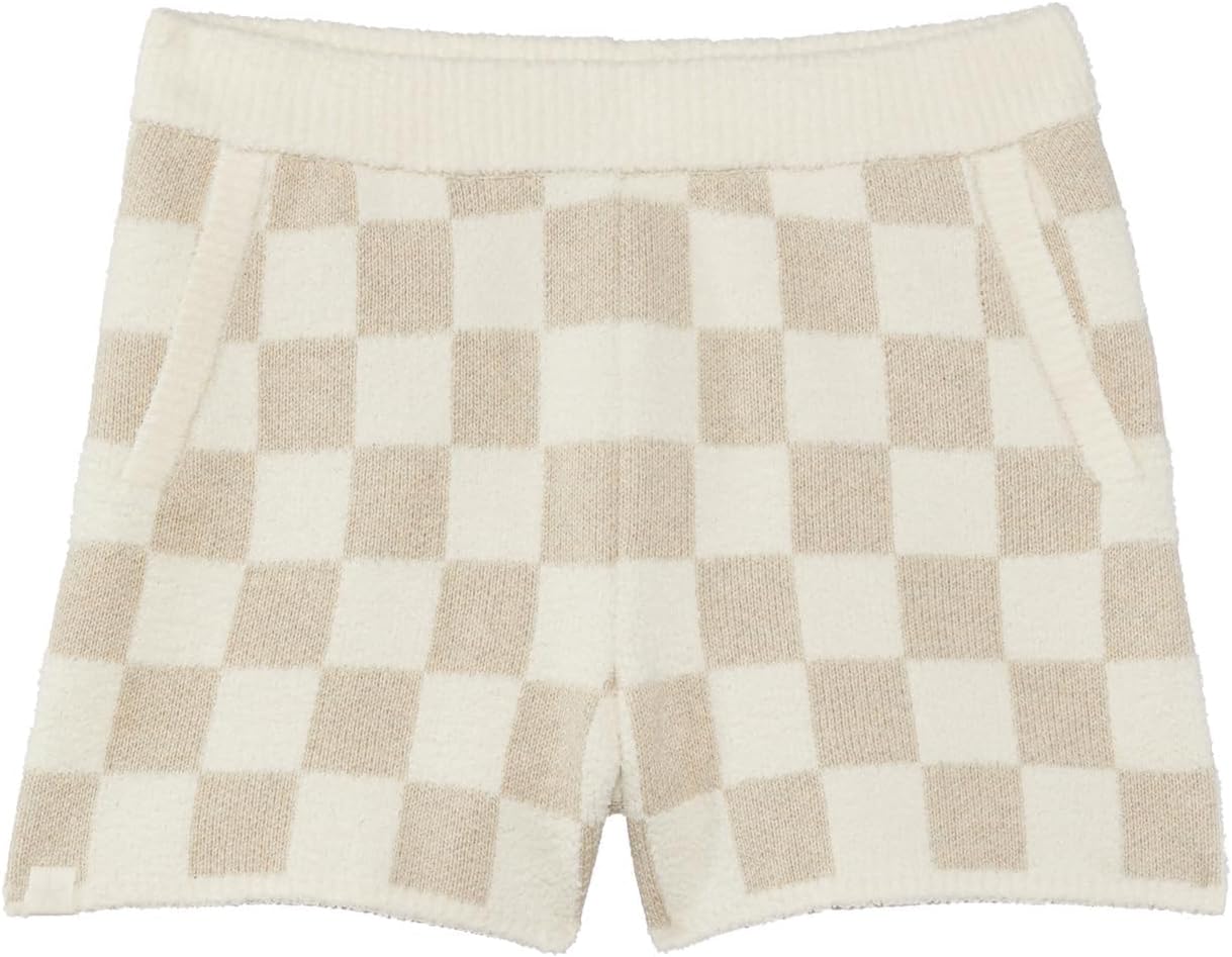 Barefoot Dreams Kids Checked Cotton Shorts