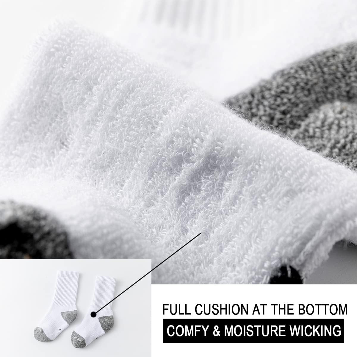 Marchare Boys Socks Kids Cushioned Crew Socks