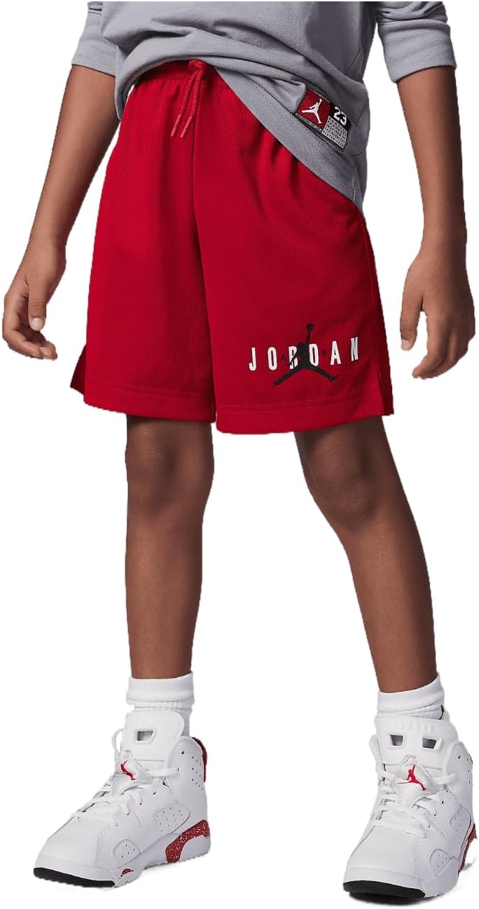 Kids Stretch Waistband Basketball Shorts Gym Red 85C186-R78 Comfort Fit