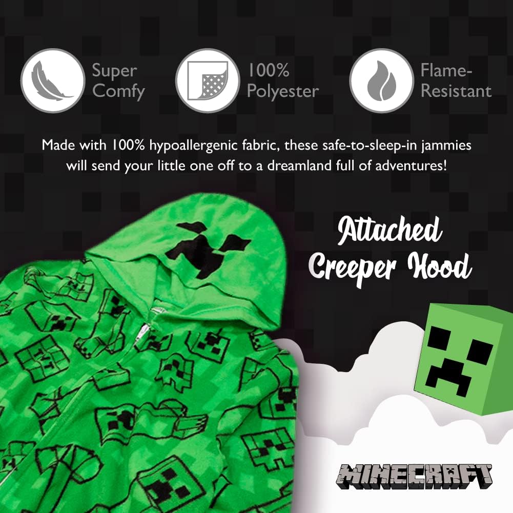 Minecraft Boys Big Hooded Blanket Sleepers