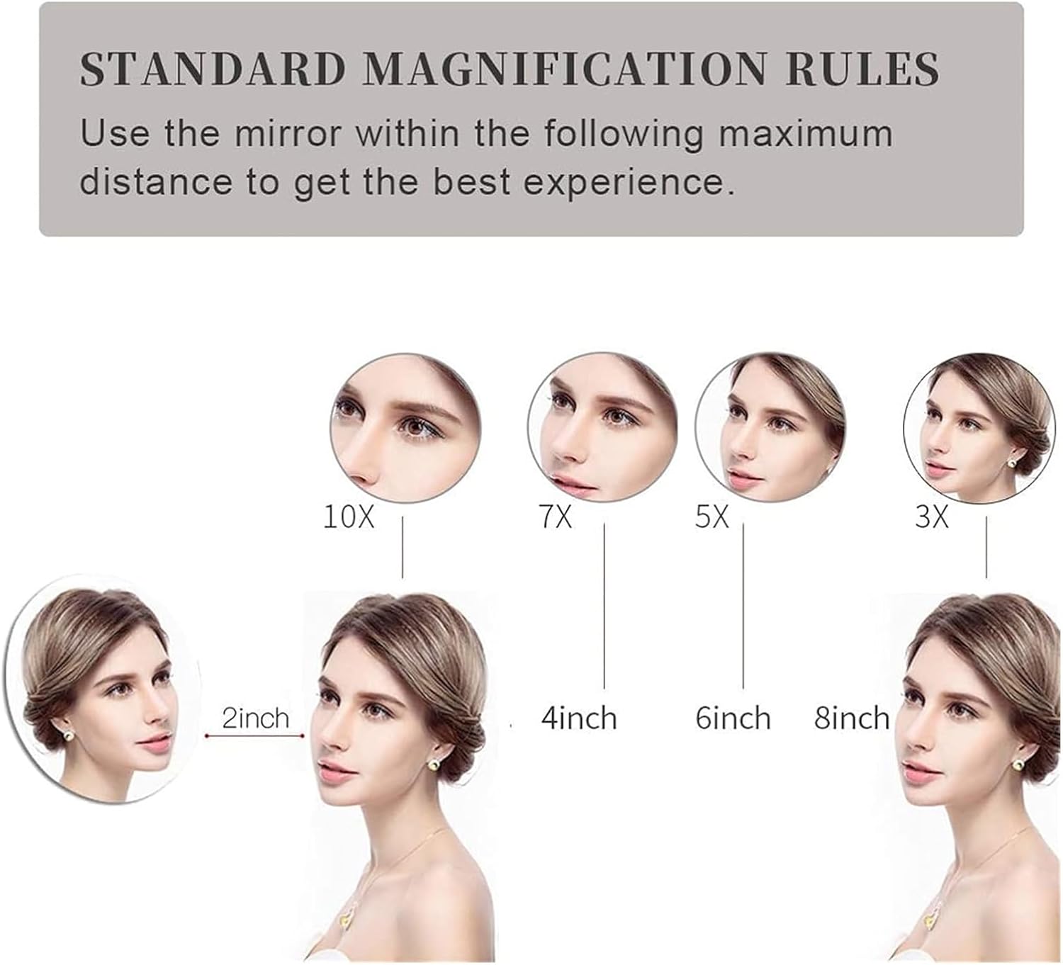 Wall-Mounted Lighted Makeup Mirror Chrome LED