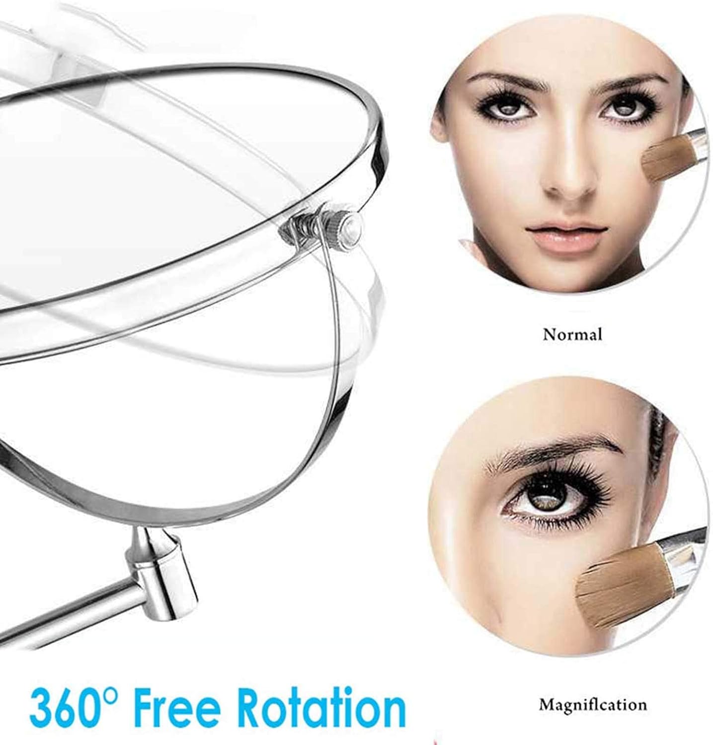 8 Inch Swivel Wall Mirror with 3X-10X Magnification